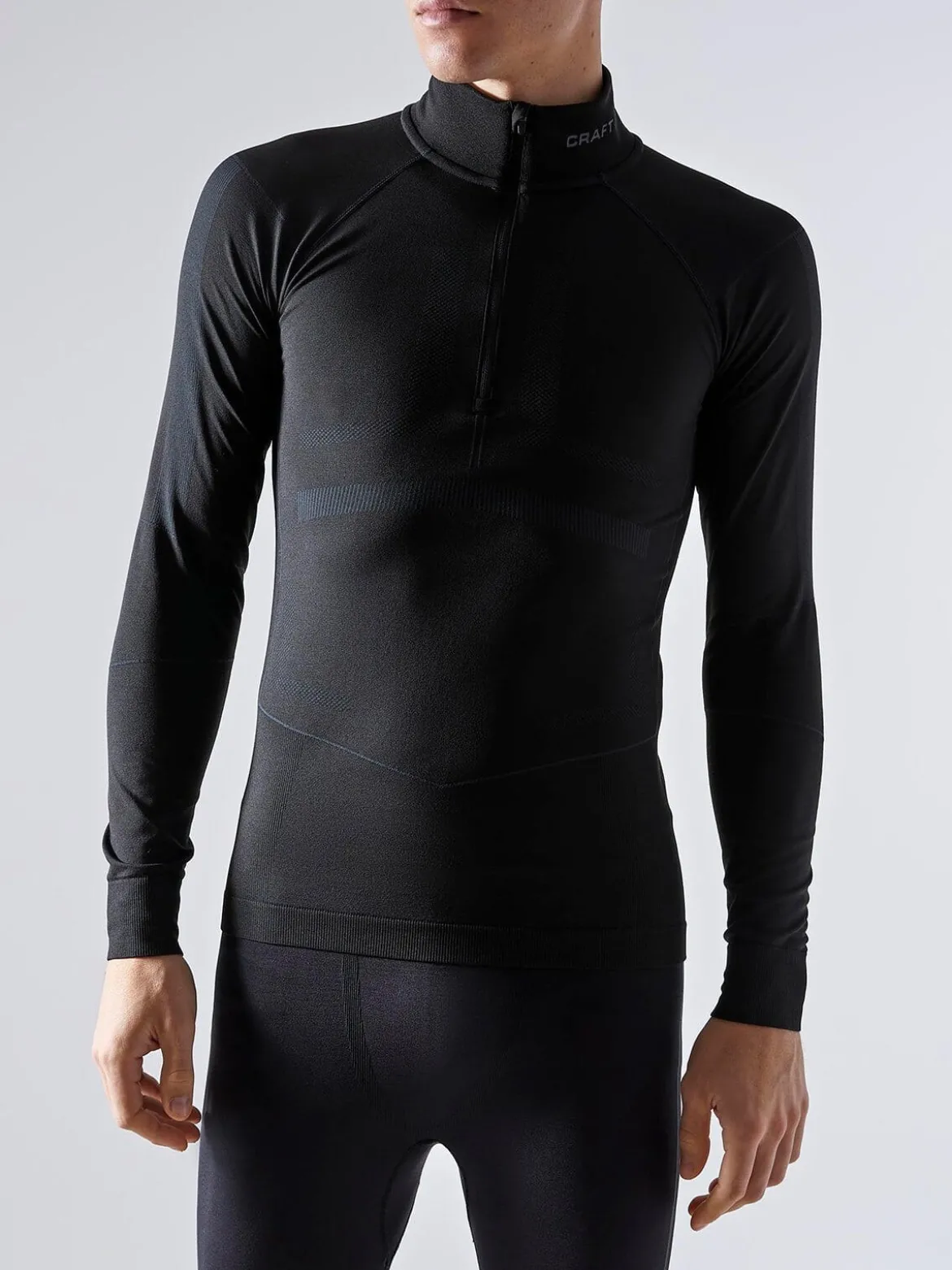 Men's Active Intensity 1/4 Zip Baselayer - BLACK/ASPHALT