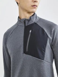 Men's Core Trim Thermal Midlayer - Dk Grey Melange