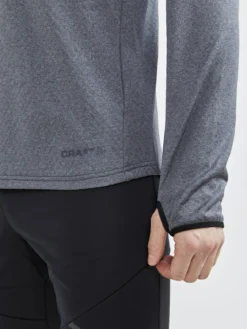 Men's Core Trim Thermal Midlayer - Dk Grey Melange