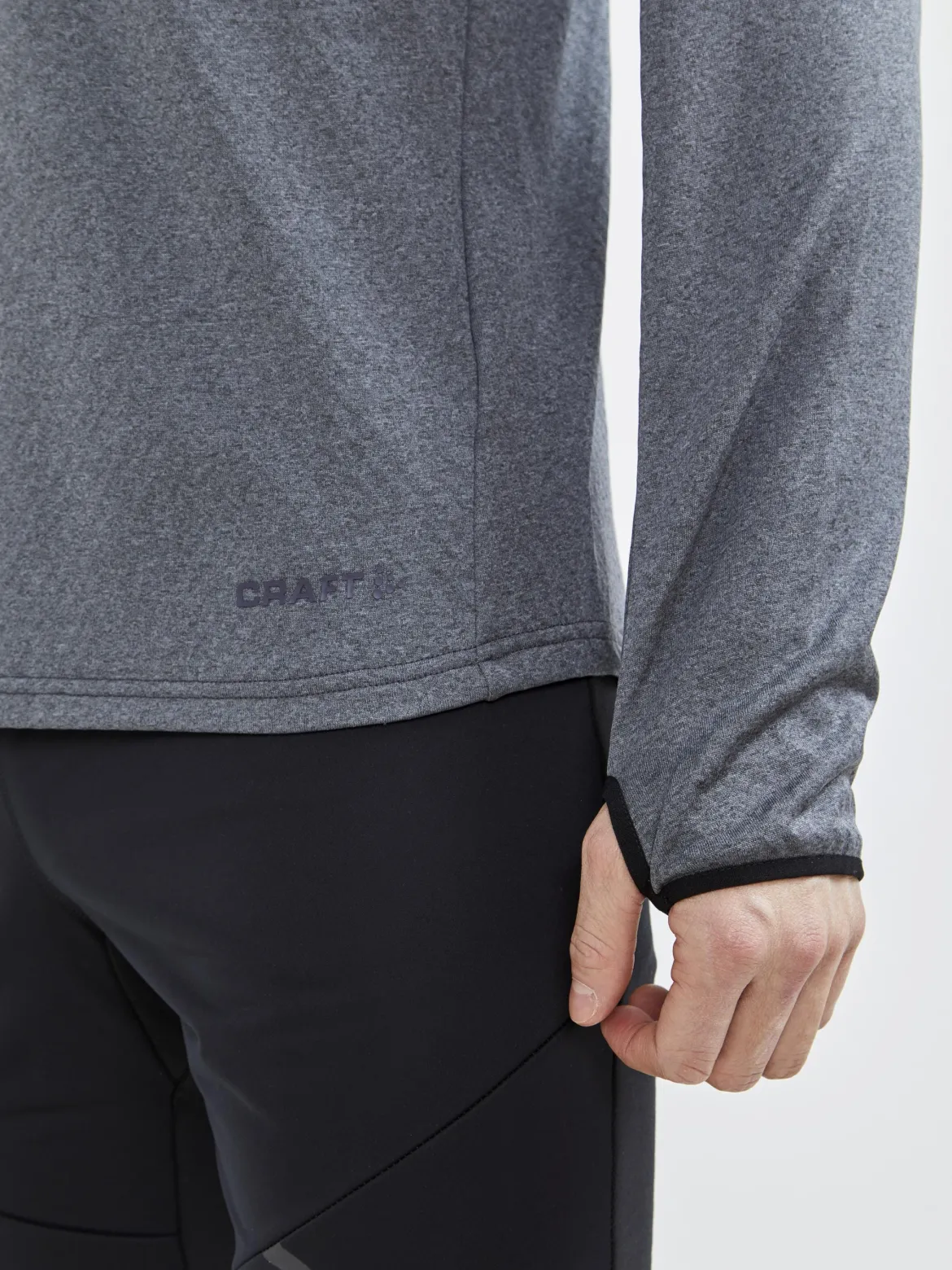 Men's Core Trim Thermal Midlayer - Dk Grey Melange