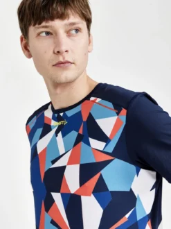 Men's Pro Dazzle Camo Running Tee - BLAZE/P DAZZLE CAMO