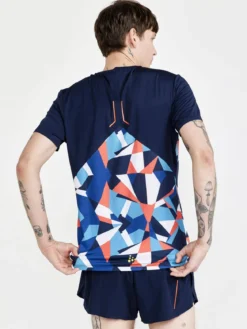 Men's Pro Dazzle Camo Running Tee - BLAZE/P DAZZLE CAMO
