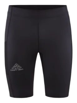 Men's Pro Trail Running Short Tights - Black