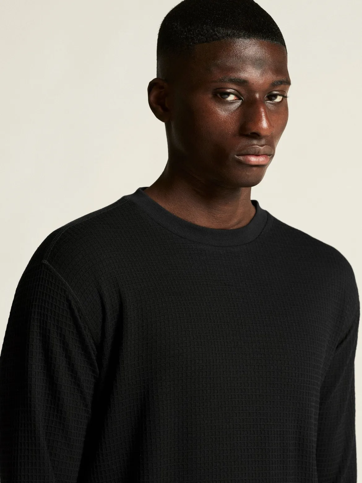 Men's Wool Waffle RN - Black