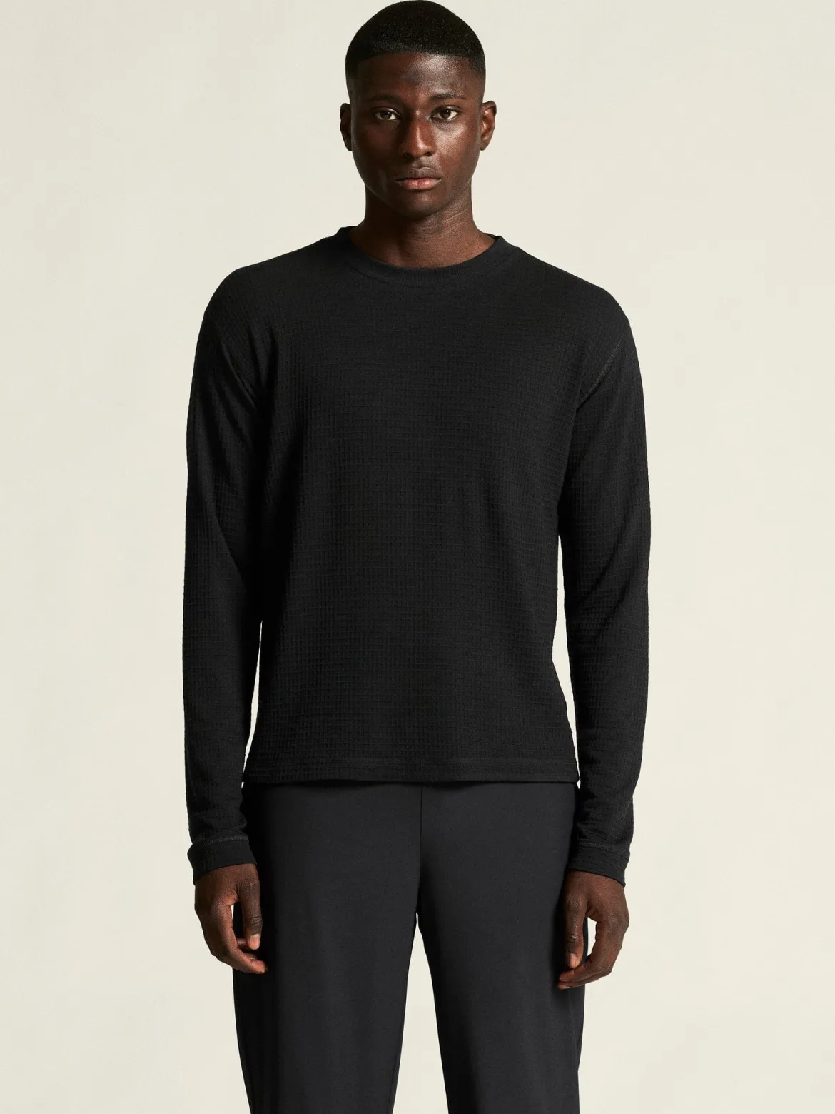 Men's Wool Waffle RN - Black