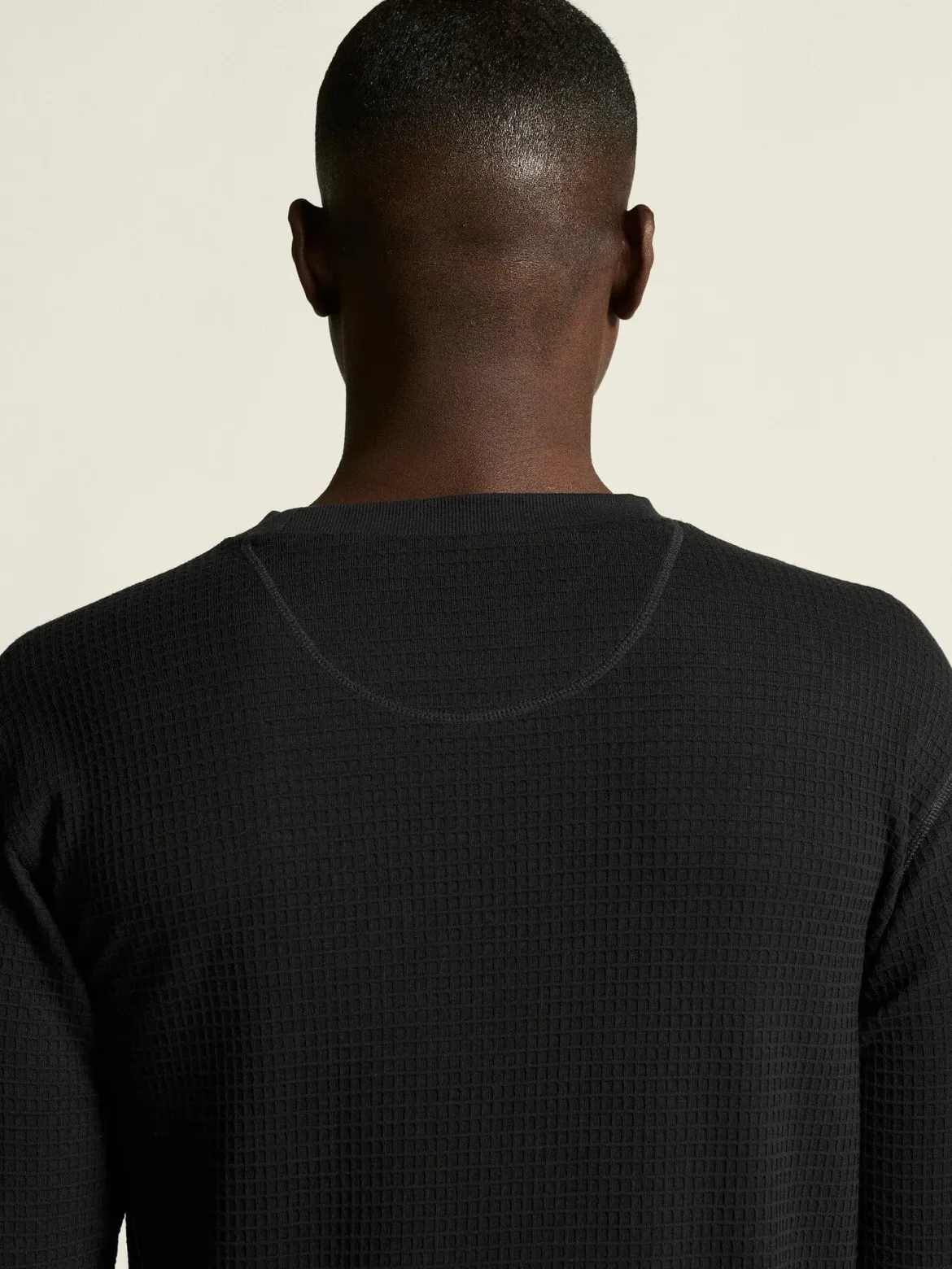 Men's Wool Waffle RN - Black
