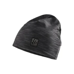 Microfleece Ponytail Hat - Black Melange