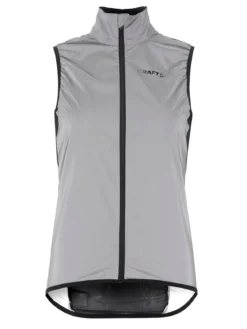 Women's Adv Essence Lumen Wind Vest - Silver Reflective/Black