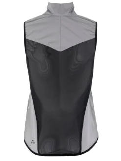Women's Adv Essence Lumen Wind Vest - Silver Reflective/Black