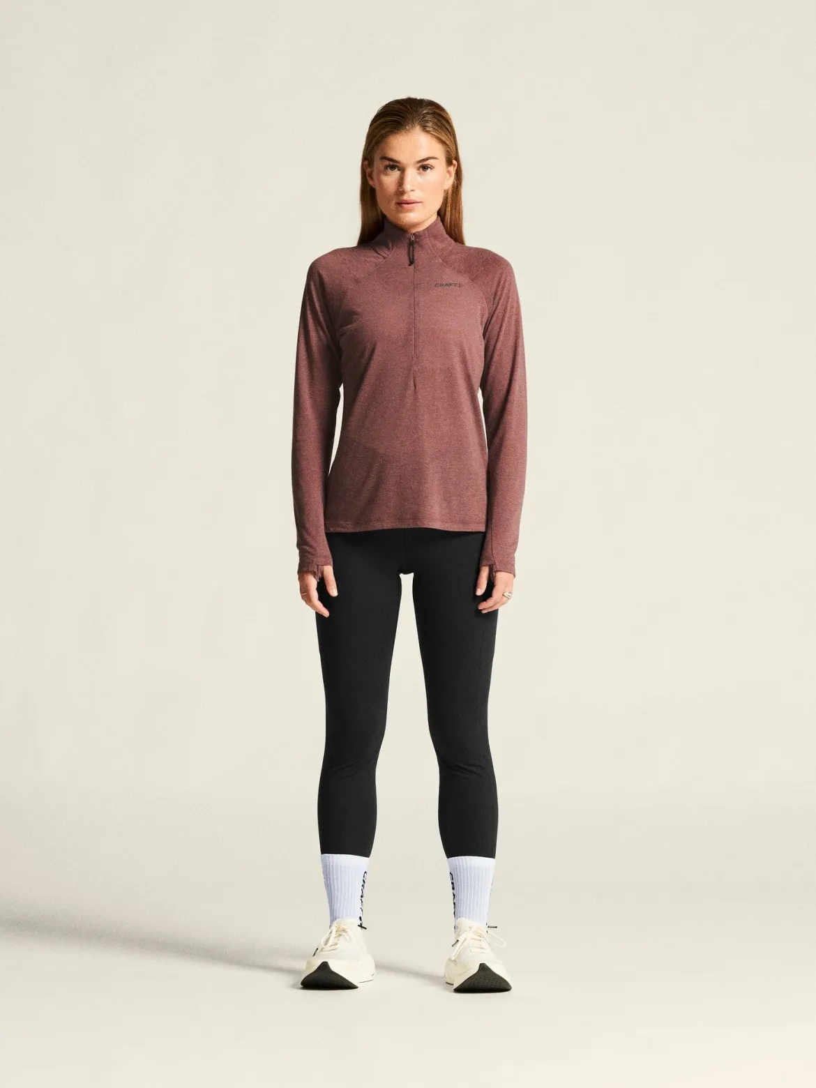 Women's ADV SubZ Wool Longsleeve Tee 3 - ROSE BROWN/MELANGE