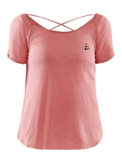 Women's Core Charge Cross Back Tee - CORAL