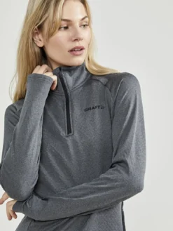 Women's Core Trim Thermal Midlayer - Dk Grey Melange