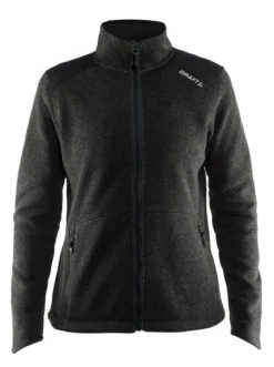 Women's Craft Noble Zip Fleece Jacket - BLACK/PLATINUM