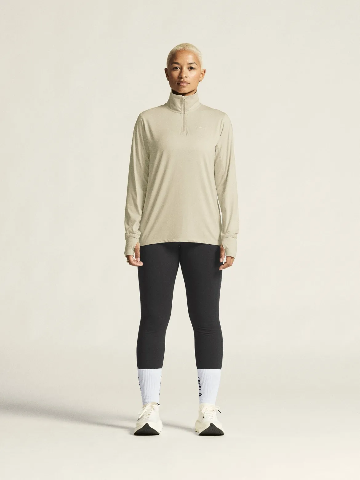 Women's Flow HZ LS - PLASTER-MELANGE
