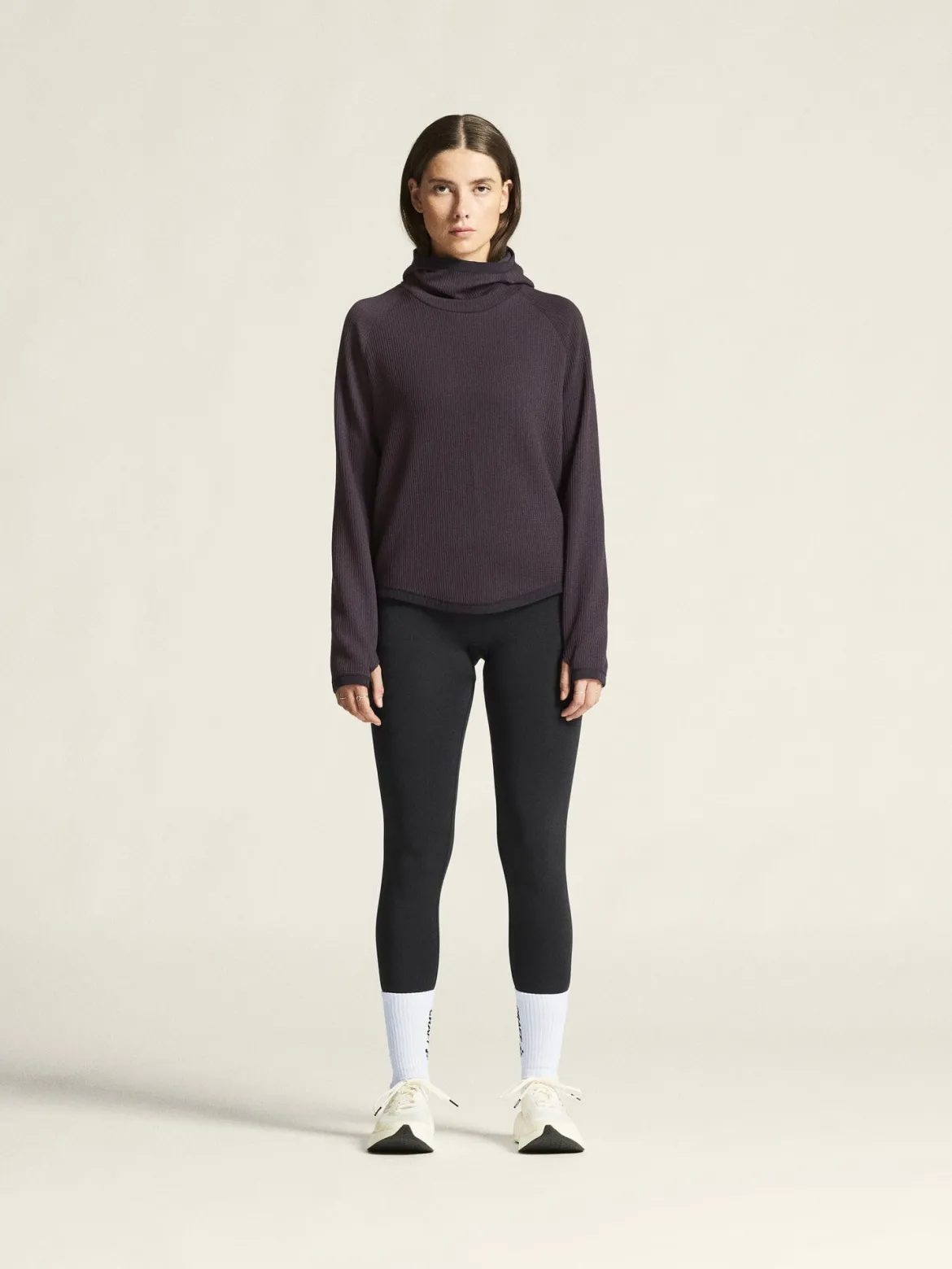 Women's Grid Hood - DK PLUM