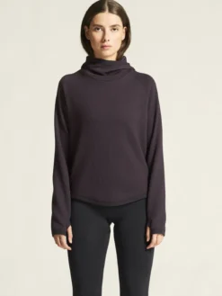 Women's Grid Hood - DK PLUM