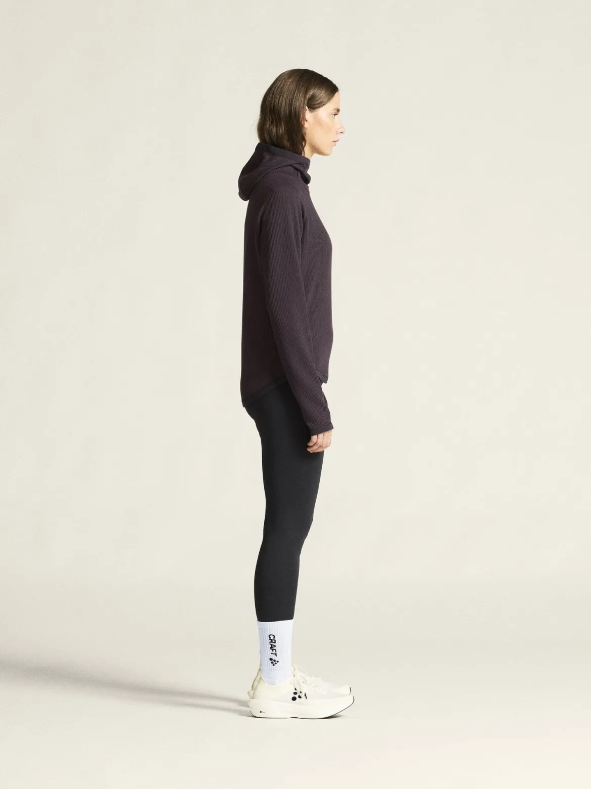 Women's Grid Hood - DK PLUM