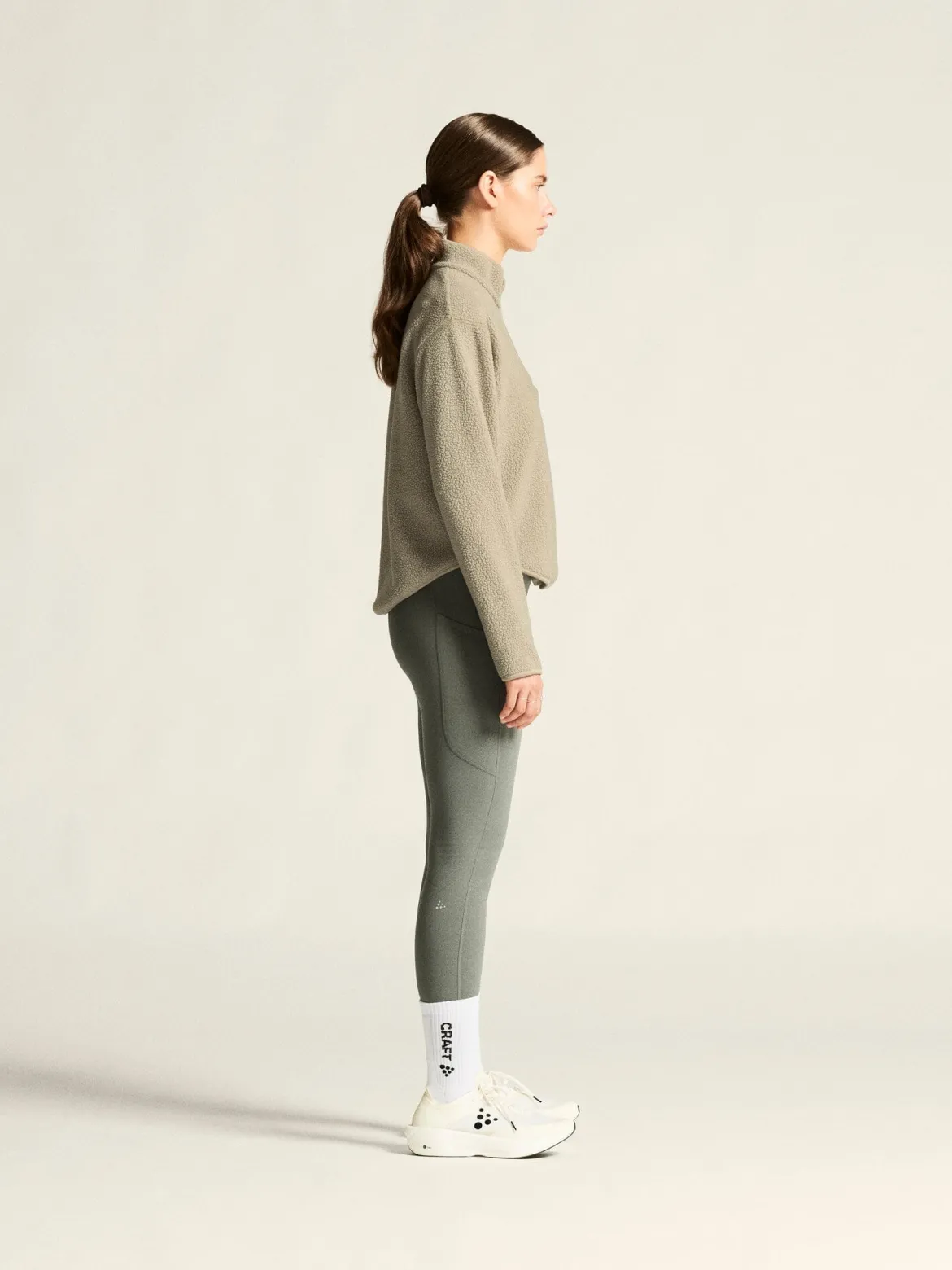 Women's Join Pile Fleece Half-Zip - Hay