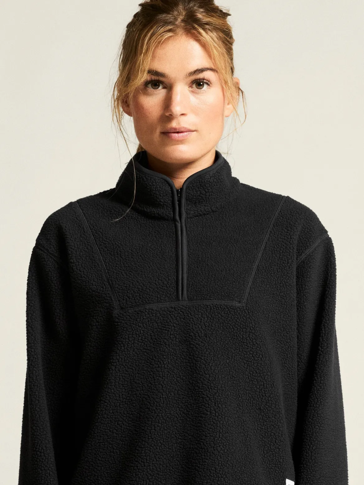 Women's Join Pile Fleece Half-Zip - Black
