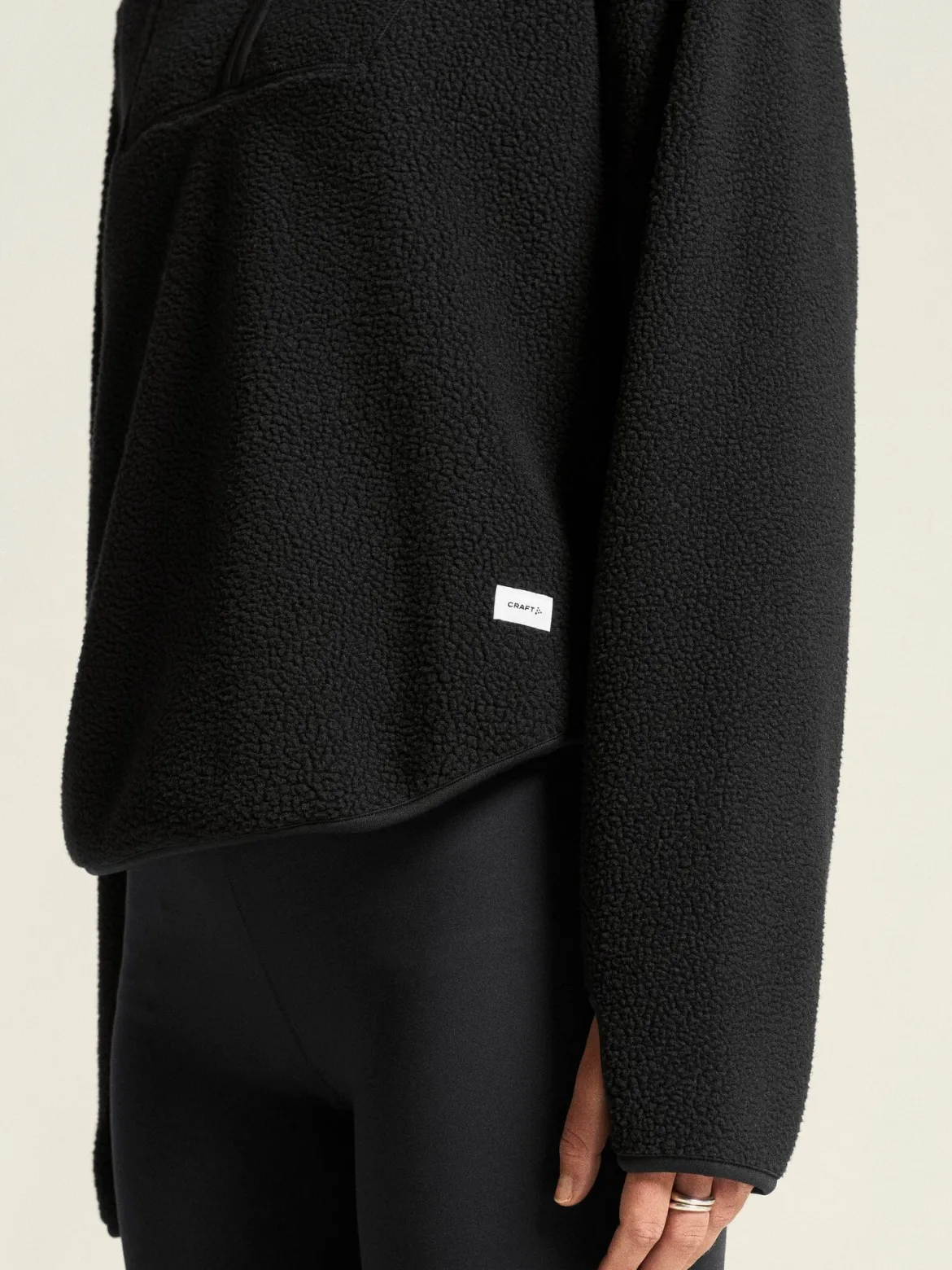 Women's Join Pile Fleece Half-Zip - Black