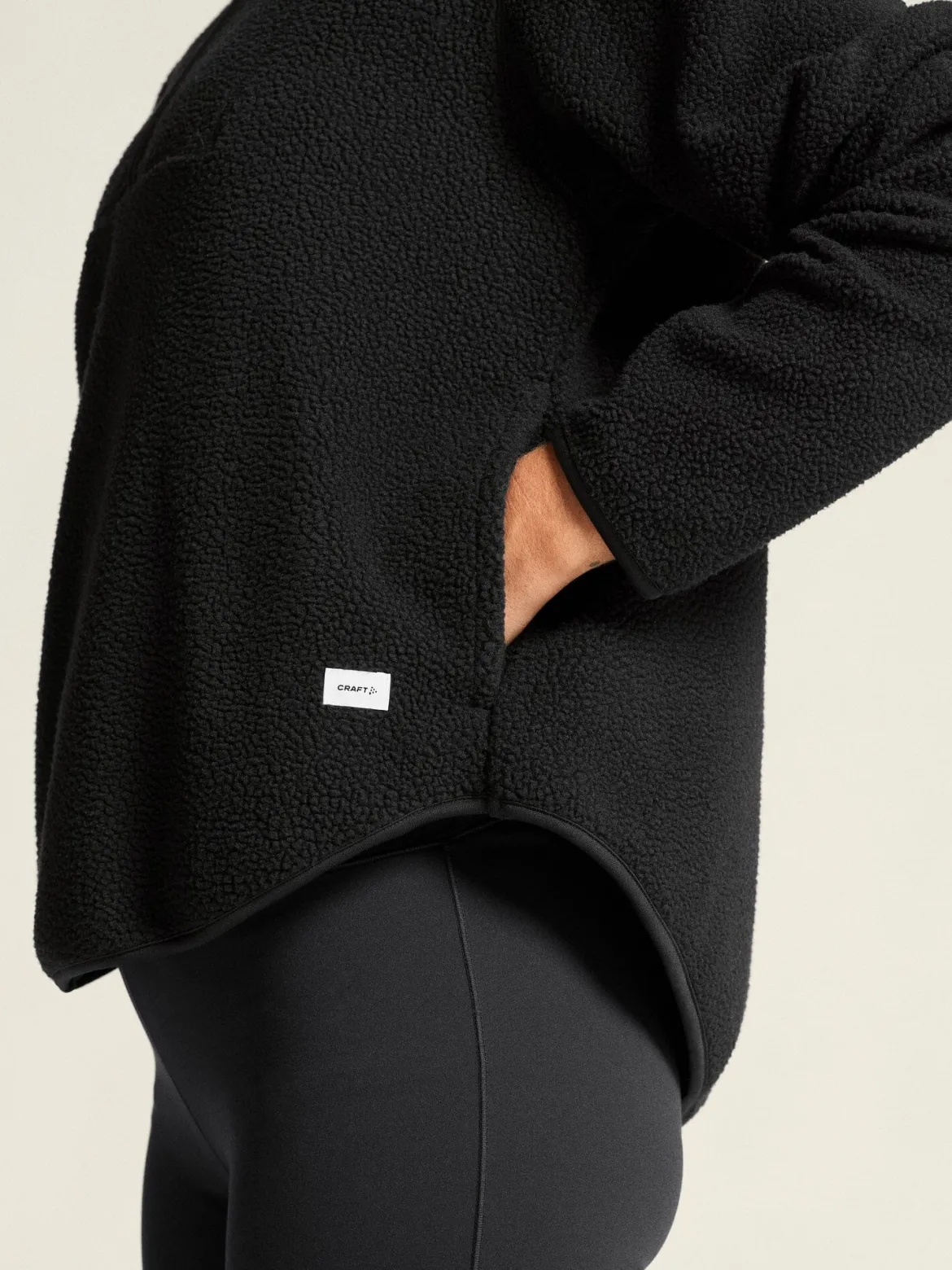 Women's Join Pile Fleece Half-Zip - Black