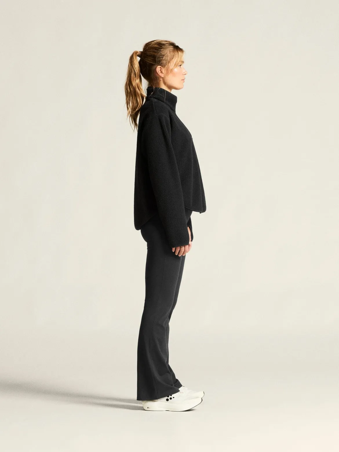 Women's Join Pile Fleece Half-Zip - Black