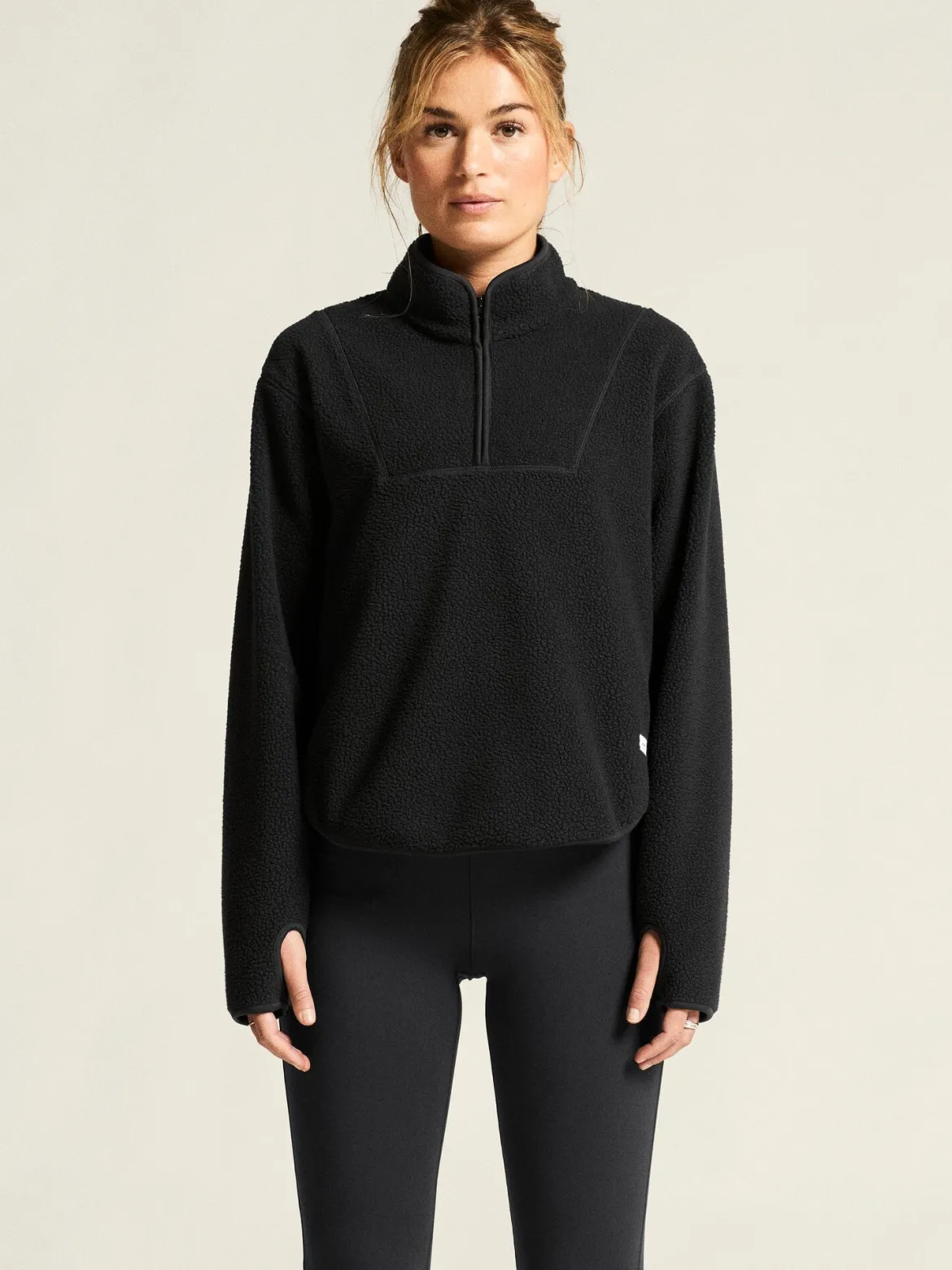 Women's Join Pile Fleece Half-Zip - Black