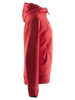 Women's Leisure Full Zip Hood - BRIGHT RED/BLACK