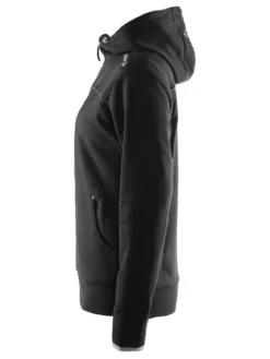 Women's Leisure Full Zip Hood - BLACK/PLATINUM