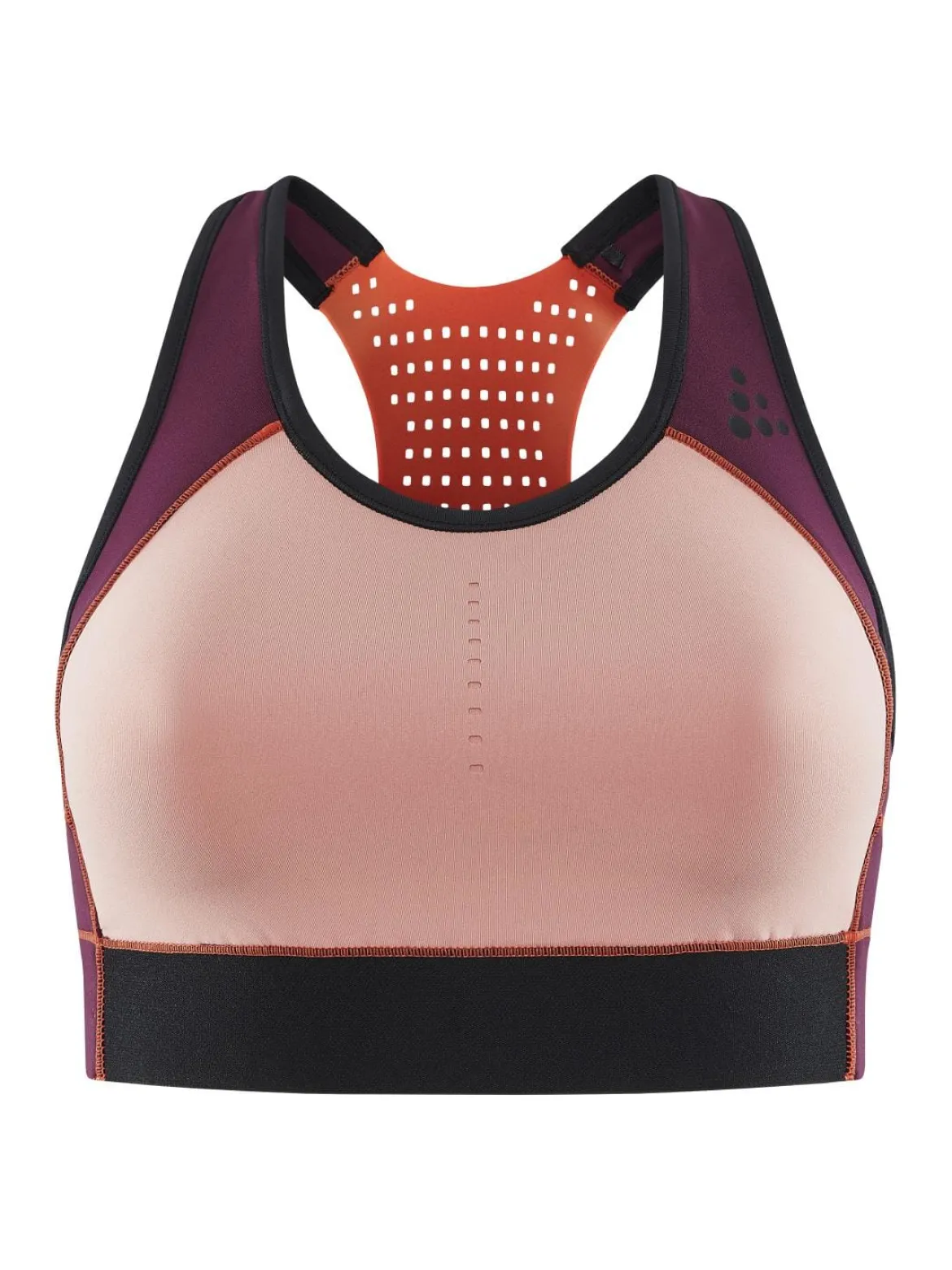 Women's Pro Charge Blocked Training Sport Top - BURGUNDY-BLEIKUR