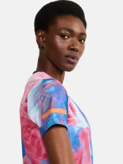 Women's Pro Hypervent Jaquard Running Tee - FUCHSIA/MULTI