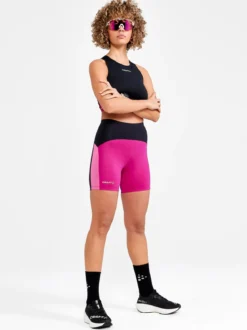 Women's Pro Hypervent Running Cropped Top - BLACK-ROXO