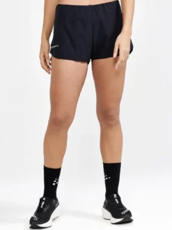 Women's Pro Hypervent Running Split Shorts - BLACK-ROXO