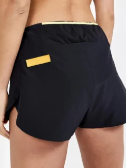 Women's Pro Hypervent Running Split Shorts - BLACK-ROXO