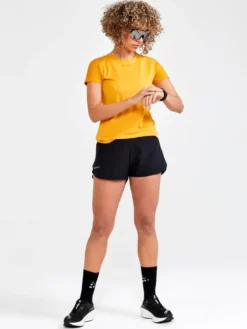 Women's Pro Hypervent Running Split Shorts - BLACK-ROXO