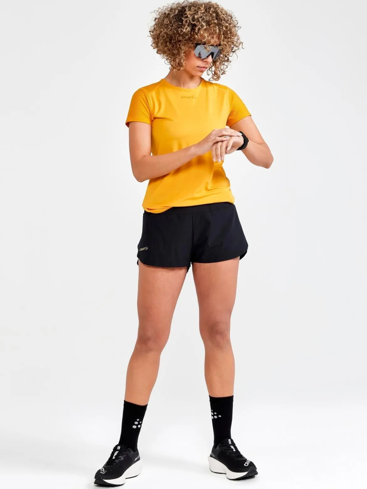 Women's Pro Hypervent Running Split Shorts - BLACK-ROXO