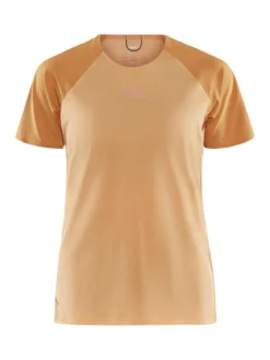 Women's Pro Trail Running Short Sleeve Tee - PEACH-DESERT