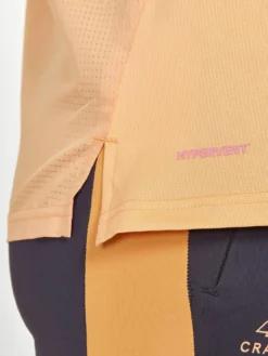 Women's Pro Trail Running Short Sleeve Tee - PEACH-DESERT
