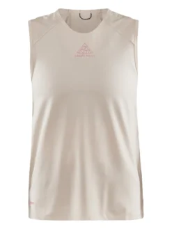 Women's Pro Trail Running Singlet - ECRU