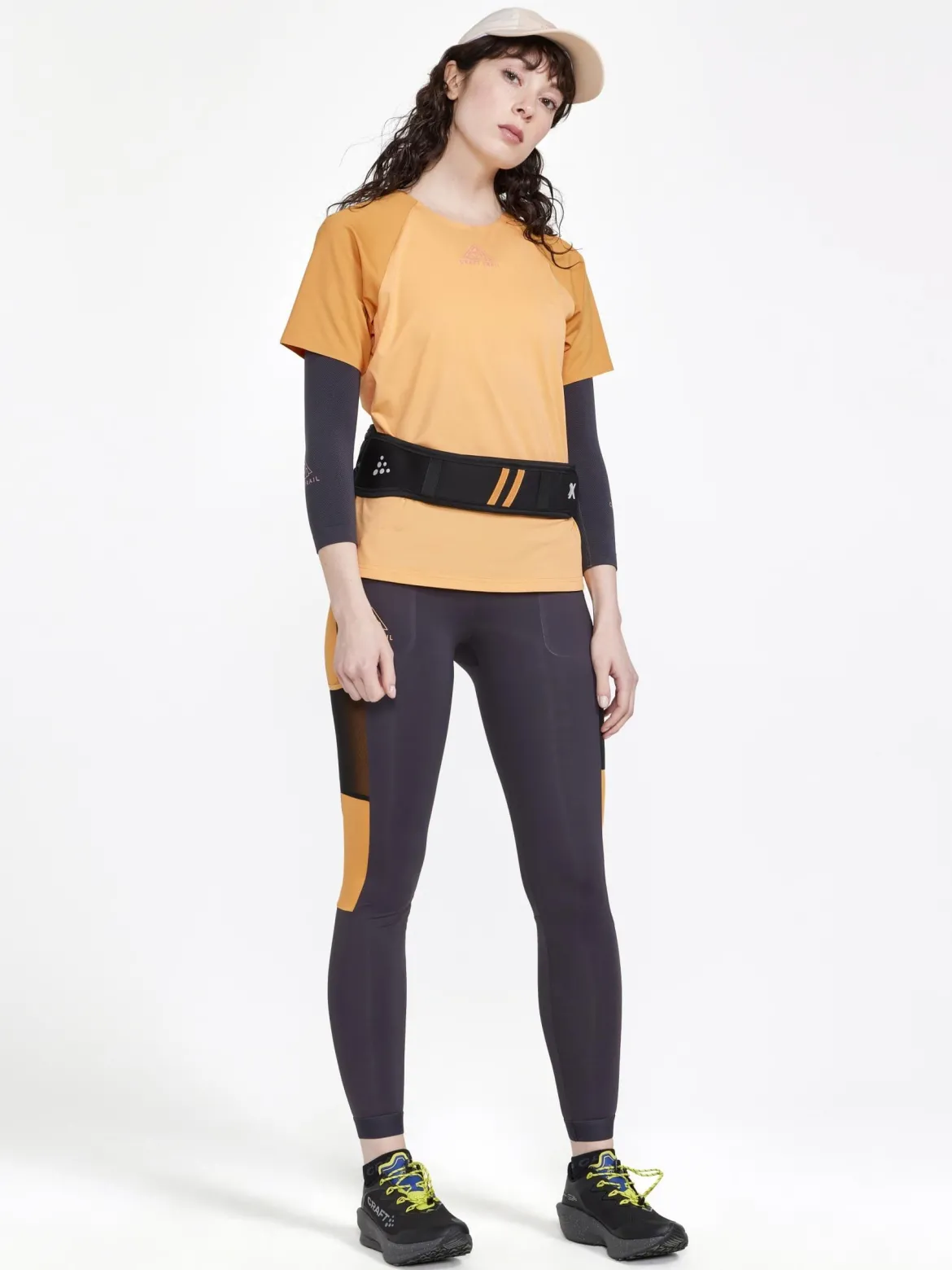 Women's Pro Trail Running Tights - Slate/Desert