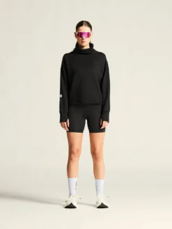 Women's SubZ Funnelneck Running Jersey - Black