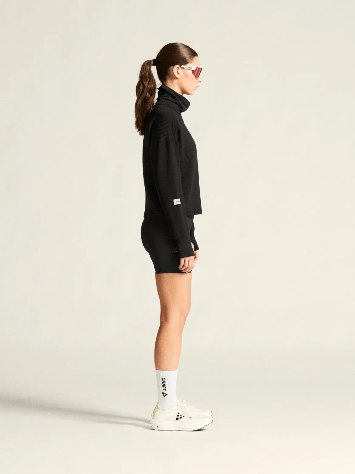 Women's SubZ Funnelneck Running Jersey - Black